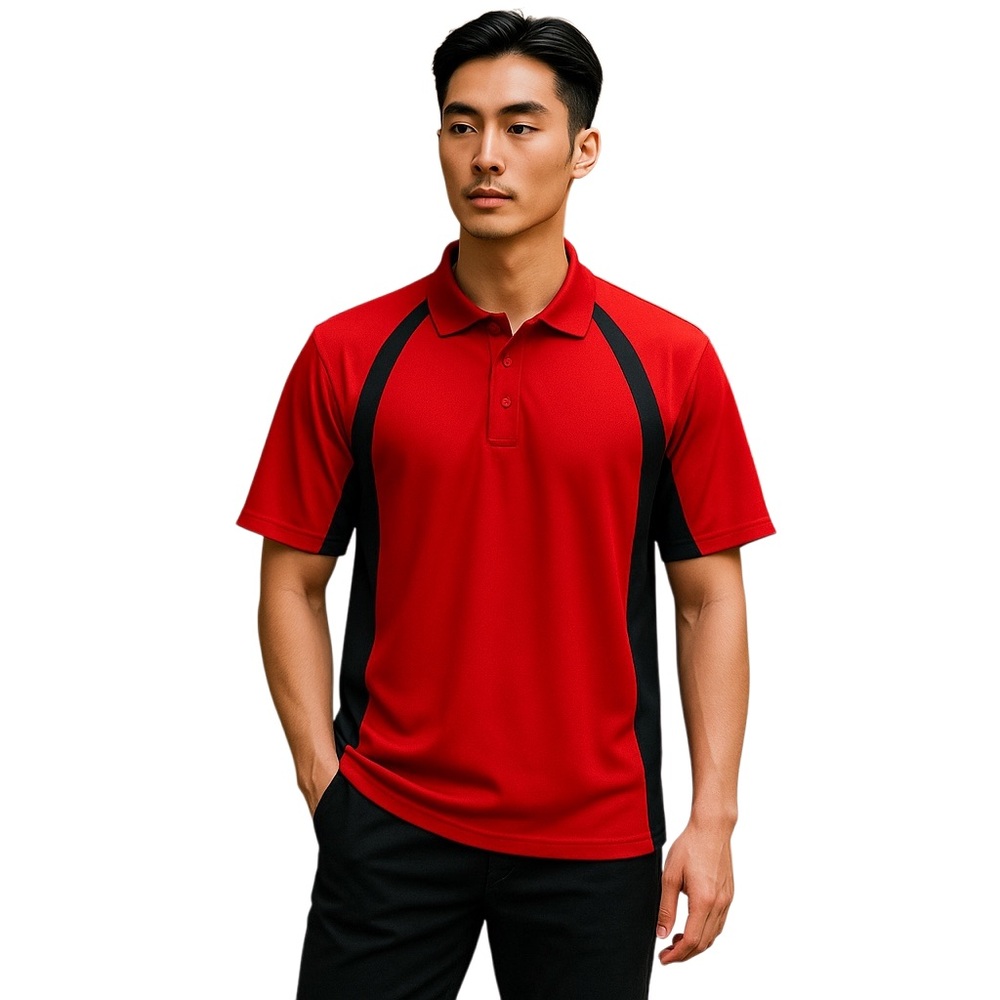 Under Armour Polo Large Golf S/S Shirt Heat Gear Red Black Preppy Gym Office